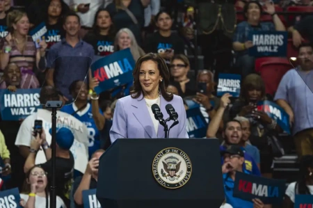  Először adott interjút elnökjelöltként Kamala Harris