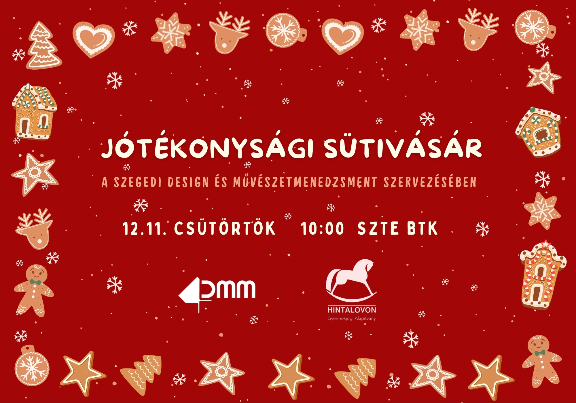 Jótékonysági sütivásár Szegeden: a Hintalovon Alapítványnak gyűjtenek a hallgatók