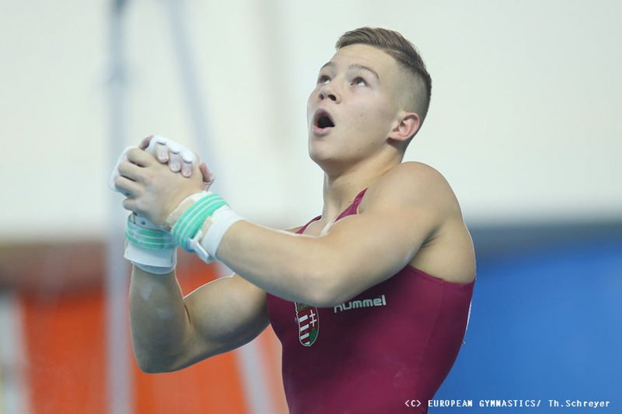Férfi torna Eb - Balázs Krisztián bronzérmes egyéni összetettben a junioroknál
